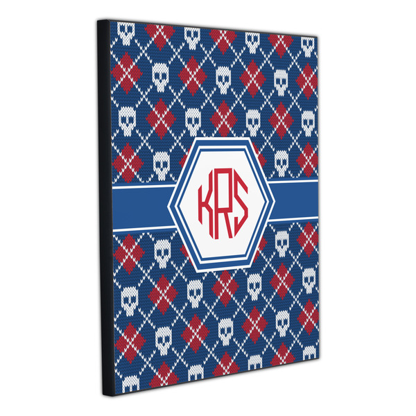 Knitted Argyle & Skulls 20x24 Wood Print - Angle View