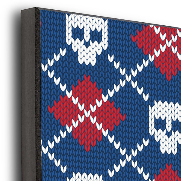 Knitted Argyle & Skulls 20x24 Wood Print - Closeup