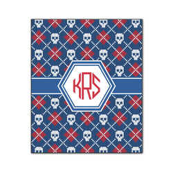 Knitted Argyle & Skulls Wood Print - 20x24 (Personalized)
