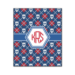 Knitted Argyle & Skulls Wood Print - 20x24 (Personalized)