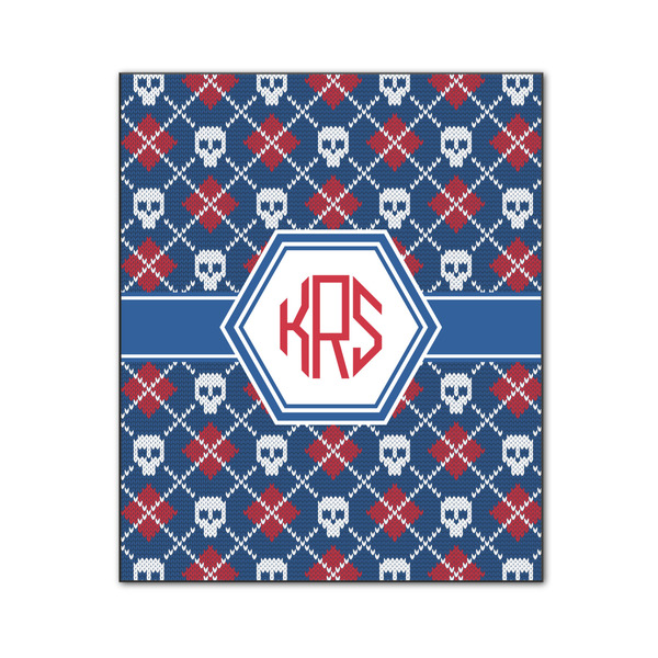 Custom Knitted Argyle & Skulls Wood Print - 20x24 (Personalized)