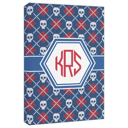 Knitted Argyle & Skulls Canvas Print - 20x30 (Personalized)