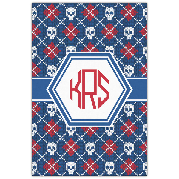 Knitted Argyle & Skulls 20x30 - Canvas Print - Front View