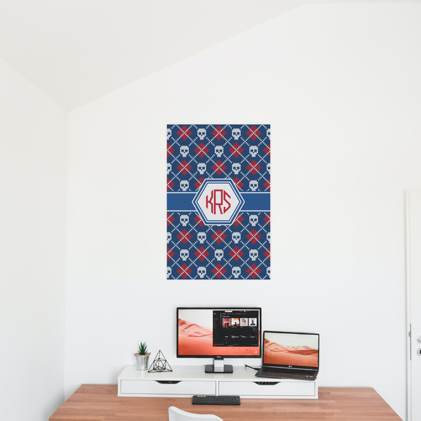 Knitted Argyle & Skulls 20x30 - Matte Poster - On the Wall