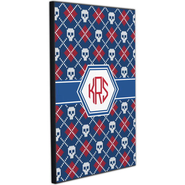Knitted Argyle & Skulls 20x30 Wood Print - Angle View