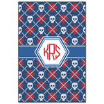 Knitted Argyle & Skulls Wood Print - 20x30 (Personalized)