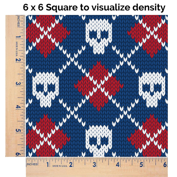 Knitted Argyle & Skulls 6x6 Swatch of Fabric