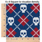 Knitted Argyle & Skulls 6x6 Swatch of Fabric
