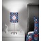 Knitted Argyle & Skulls 7 inch drum lamp shade - in room