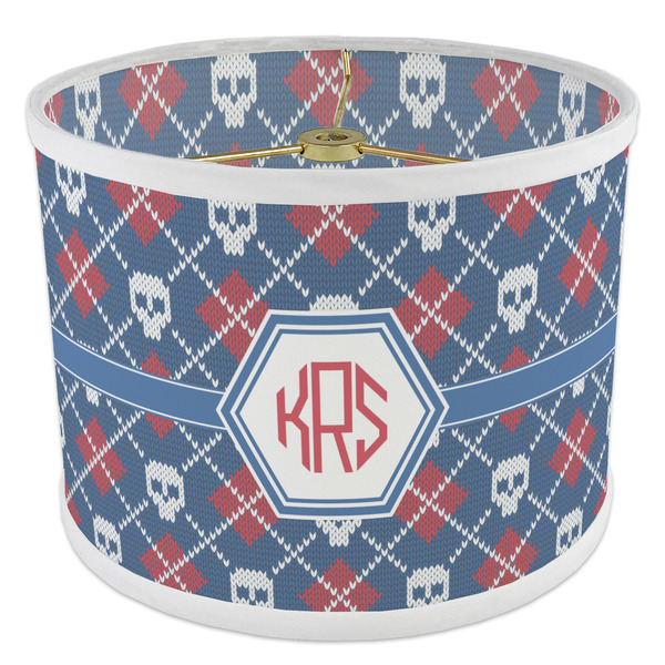 Knitted Argyle & Skulls 8" Drum Lampshade - ANGLE Poly-Film