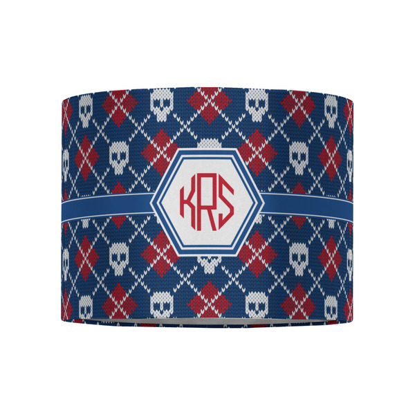 Knitted Argyle & Skulls 8" Drum Lampshade - FRONT (Fabric)