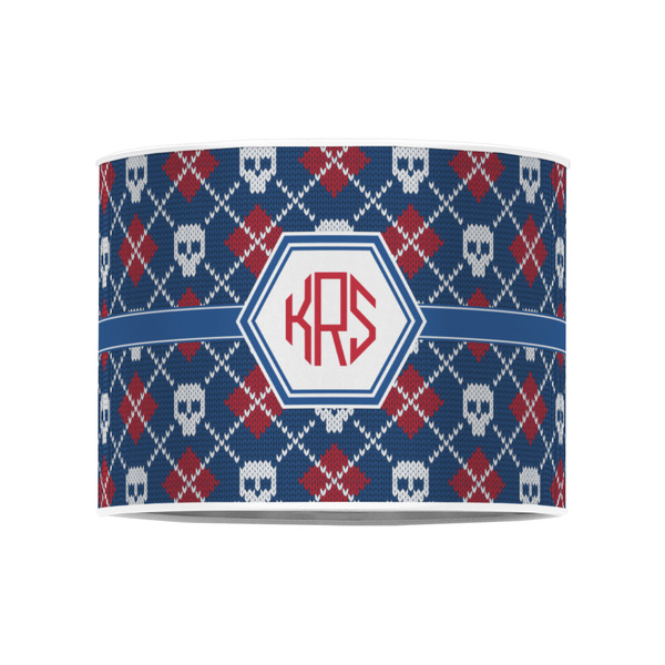 Knitted Argyle & Skulls 8" Drum Lampshade - FRONT (Poly Film)