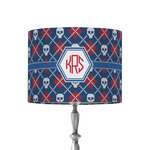 Knitted Argyle & Skulls 8" Drum Lamp Shade - Fabric (Personalized)