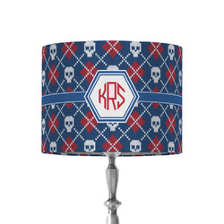 Knitted Argyle & Skulls 8" Drum Lamp Shade - Fabric (Personalized)