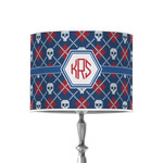 Knitted Argyle & Skulls 8" Drum Lamp Shade - Poly-film (Personalized)