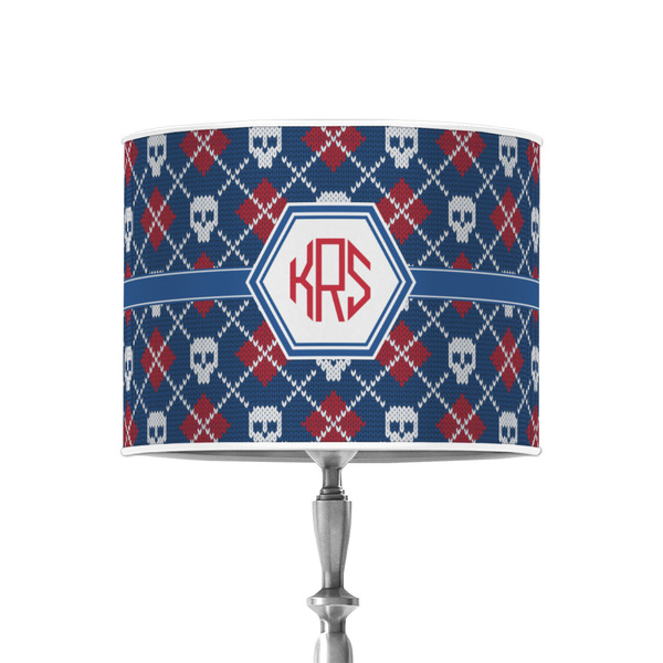Custom Knitted Argyle & Skulls 8" Drum Lamp Shade - Poly-film (Personalized)