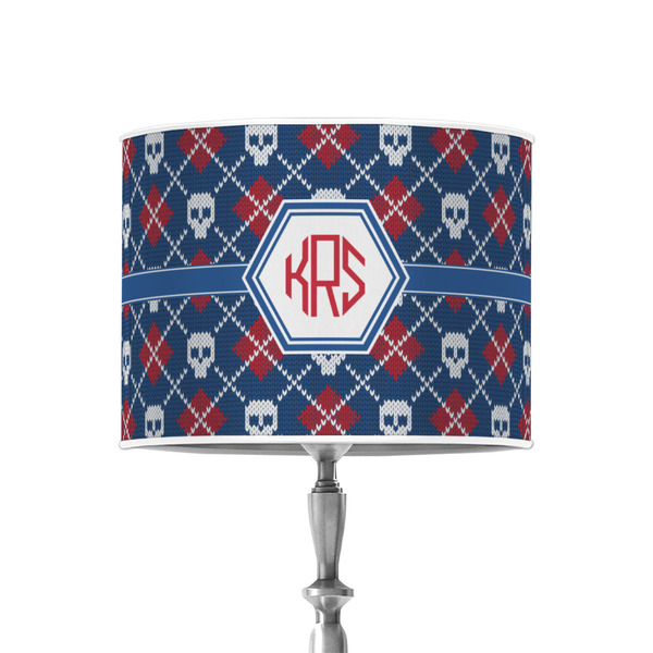 Knitted Argyle & Skulls 8" Drum Lampshade - ON STAND (Poly Film)