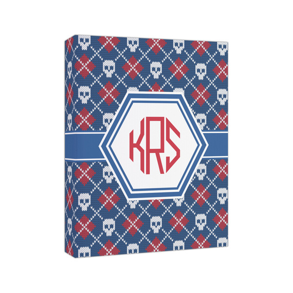Knitted Argyle & Skulls 8x10 - Canvas Print - Angled View