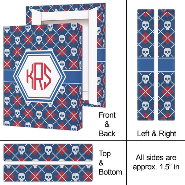 Knitted Argyle & Skulls 8x10 - Canvas Print - Approval