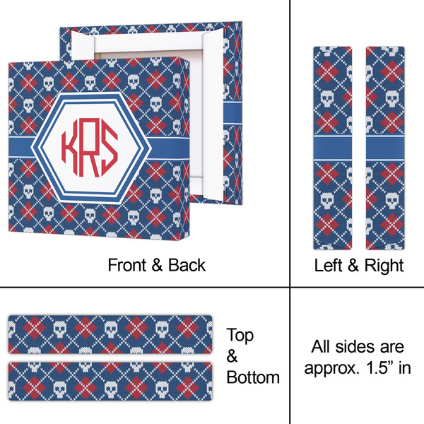 Knitted Argyle & Skulls 8x8 - Canvas Print - Approval