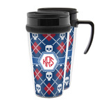 Knitted Argyle & Skulls Acrylic Travel Mug (Personalized)