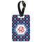 Knitted Argyle & Skulls Metal Luggage Tag w/ Monogram