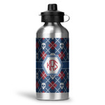 Knitted Argyle & Skulls Water Bottles - 20 oz - Aluminum (Personalized)