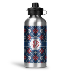 Knitted Argyle & Skulls Water Bottles - 20 oz - Aluminum (Personalized)
