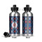 Knitted Argyle & Skulls Aluminum Water Bottle - Front and Back