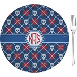 Knitted Argyle & Skulls 8" Glass Appetizer / Dessert Plates - Single or Set (Personalized)