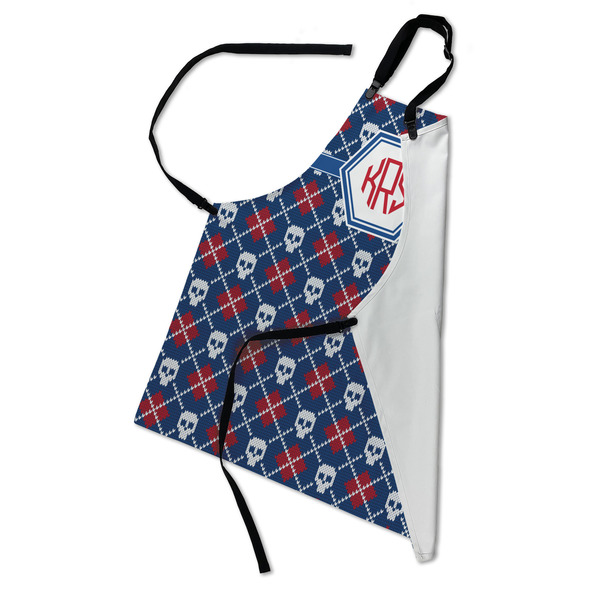 Knitted Argyle & Skulls Apron - Folded
