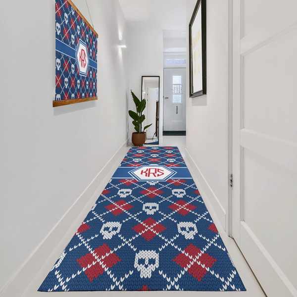 Knitted Argyle & Skulls Area Rug Sizes - In Context (vertical)