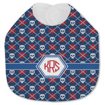 Knitted Argyle & Skulls Jersey Knit Baby Bib w/ Monogram