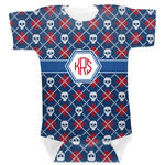 Knitted Argyle & Skulls Baby Bodysuit (Personalized)