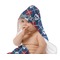 Knitted Argyle & Skulls Baby Hooded Towel on Child