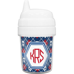 Knitted Argyle & Skulls Baby Sippy Cup (Personalized)