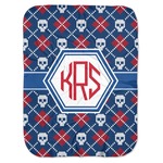 Knitted Argyle & Skulls Baby Swaddling Blanket (Personalized)