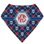 Knitted Argyle & Skulls Bandana Bib (Personalized)