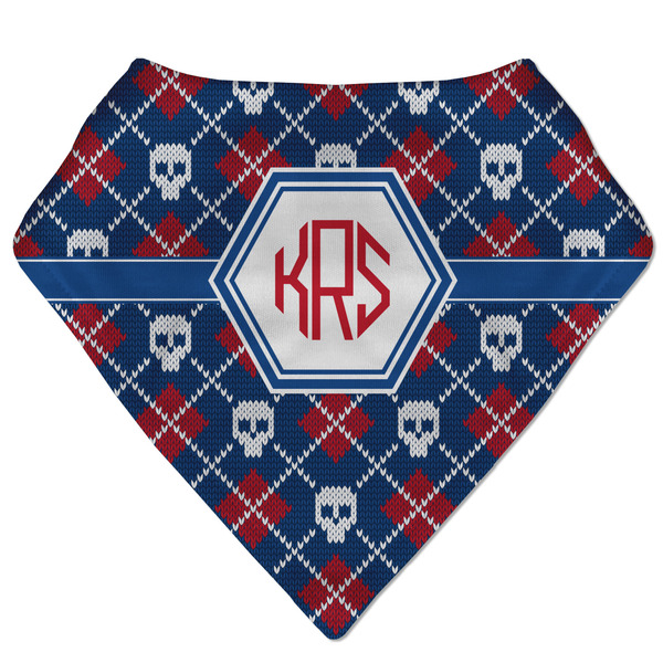 Custom Knitted Argyle & Skulls Bandana Bib (Personalized)