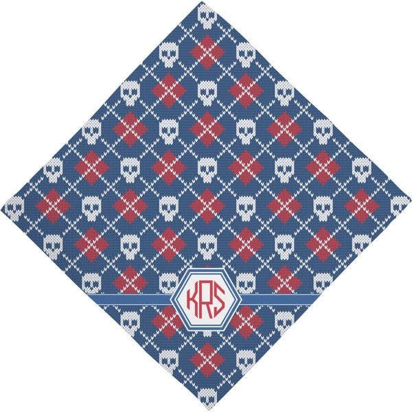 Knitted Argyle & Skulls Bandana - Full View