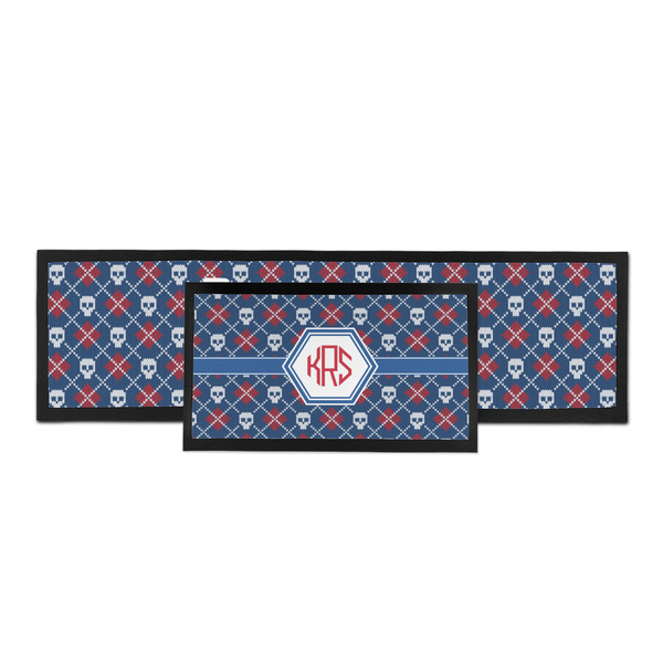Knitted Argyle & Skulls Bar Mat - Parent Main