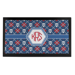 Knitted Argyle & Skulls Bar Mat - Small (Personalized)