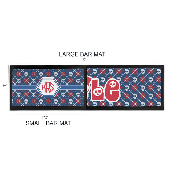 Knitted Argyle & Skulls Bar Mats - Sizing Chart