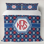 Knitted Argyle & Skulls Duvet Cover Set - King (Personalized)