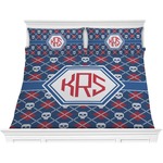 Knitted Argyle & Skulls Comforter Set - King (Personalized)