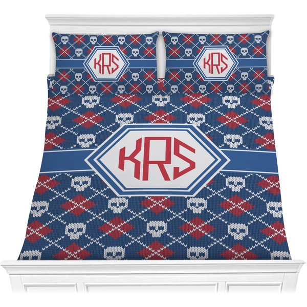 Custom Knitted Argyle & Skulls Comforters (Personalized)