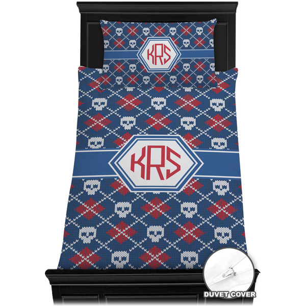 Knitted Argyle & Skulls Bedding Set (TwinXL) - Duvet