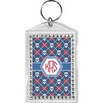 Knitted Argyle & Skulls Bling Keychain (Personalized)