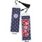 Knitted Argyle & Skulls Bookmark with tassel - Front and Back