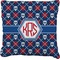 Knitted Argyle & Skulls Faux-Linen Throw Pillow 18" (Personalized)